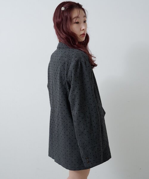 セール】【セットアップ対応】ドットツイードジャケット（テーラード