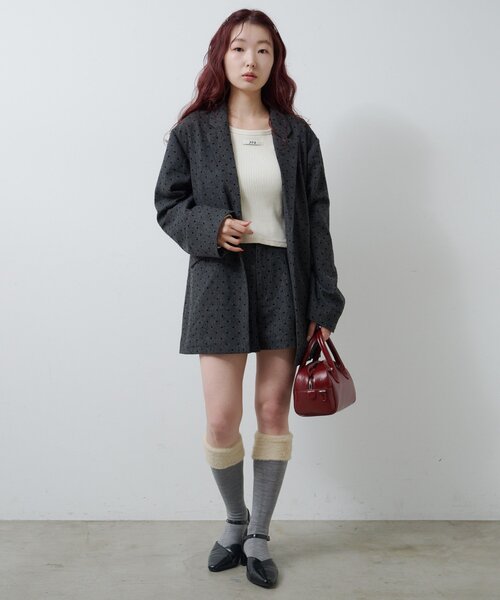 セール】【セットアップ対応】ドットツイードジャケット（テーラード