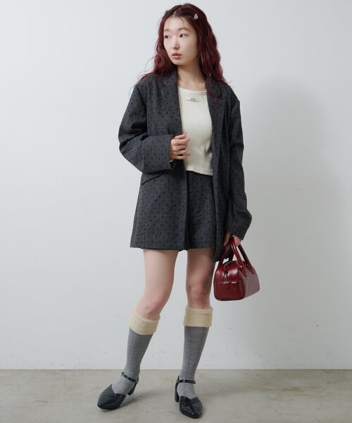 セール】【セットアップ対応】ドットツイードジャケット（テーラード