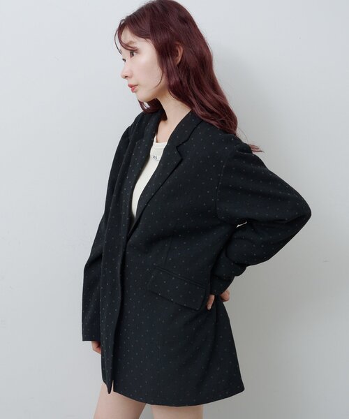 Kastane（カスタネ）の「【セットアップ対応】ドットツイードジャケット（テーラードジャケット・レディース・グレー/ブラック・FREE）」の21枚目の写真