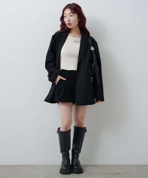 セール】【セットアップ対応】ドットツイードジャケット（テーラード