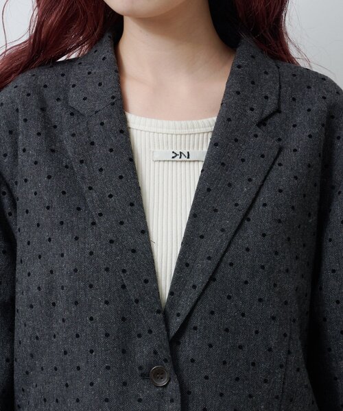Kastane（カスタネ）の「【セットアップ対応】ドットツイードジャケット（テーラードジャケット・レディース・グレー/ブラック・FREE）」の16枚目の写真