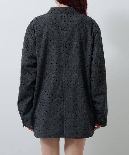 Kastane（カスタネ）の「【セットアップ対応】ドットツイードジャケット（テーラードジャケット・レディース・グレー/ブラック・FREE）」の7枚目の写真
