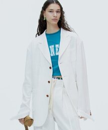 NOHANT（ノアン）の「LINEN OVERFIT FRINGE JACKET IVORY（テーラードジャケット）」