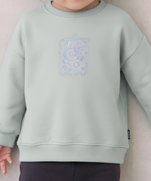 petit main（プティマイン）の「【プティプラ】GIRLSトレーナー（スウェット・キッズ・アイボリー/ブルーグレー/ライトピンク/ネイビー/ホワイト系その他/ライトグリーン/ダークブラウン/ブルー/ライトベージュ/レッド・80ｃｍ/120cm/90cm/130cm/110cm/100cm）」の6枚目の写真