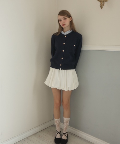 Birthday room（バースデイルーム）の「フリル襟付きニットCD/Knit cardigan with ruffle collar（カーディガン/ボレロ・レディース・ネイビー/グレー・FREE）」の17枚目の写真