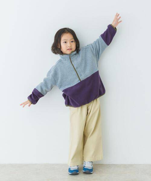 URBAN RESEARCH DOORS（アーバンリサーチドアーズ）の「フリースバイカラープルオーバー(KIDS)（Tシャツ/カットソー・キッズ・ブルー系その他/グレー系その他・120/105/135）」の2枚目の写真