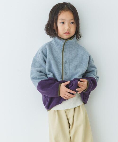 URBAN RESEARCH DOORS（アーバンリサーチドアーズ）の「フリースバイカラープルオーバー(KIDS)（Tシャツ/カットソー・キッズ・ブルー系その他/グレー系その他・120/105/135）」の5枚目の写真