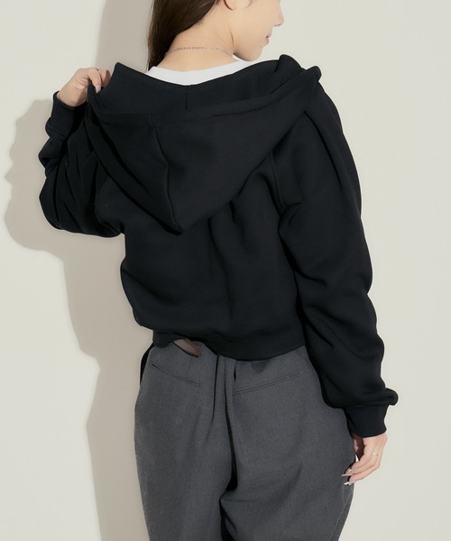 H.TOKYO(エイチトウキョウ)の「クロップドフルジップパーカー(パーカー・レディース・カーキ/ブラック/グレー・MEDIUM/LARGE/X-LARGE)」の9枚目の写真