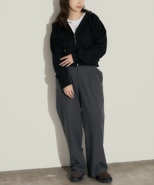 H.TOKYO(エイチトウキョウ)の「クロップドフルジップパーカー(パーカー・レディース・カーキ/ブラック/グレー・MEDIUM/LARGE/X-LARGE)」の14枚目の写真