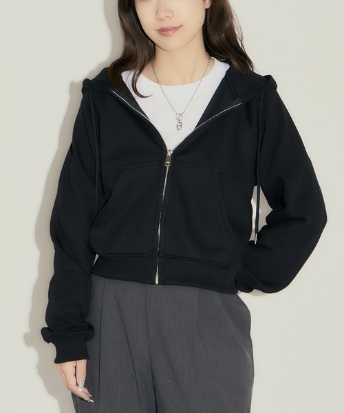 H.TOKYO(エイチトウキョウ)の「クロップドフルジップパーカー(パーカー・レディース・カーキ/ブラック/グレー・MEDIUM/LARGE/X-LARGE)」の15枚目の写真