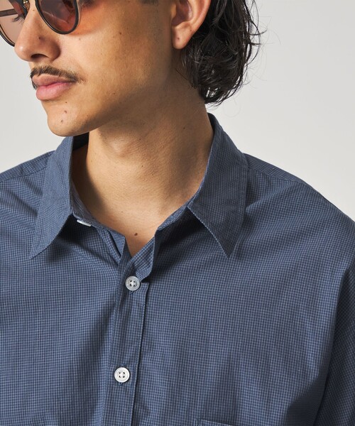 Steven Alan（スティーブンアラン）の「＜Steven Alan＞ オーガニックコットン マイクロチェック リバースシーム シャツ LOOSE（シャツ/ブラウス・メンズ・ロイヤルブルー/ライトグレー・M/L/XL/S）」の6枚目の写真