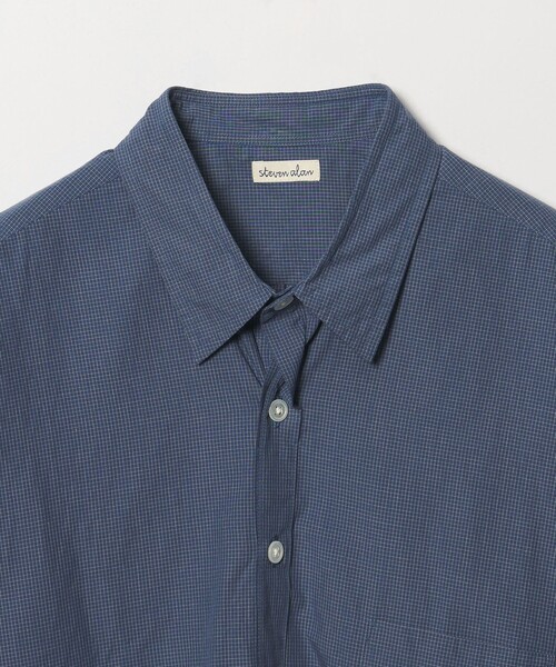 Steven Alan（スティーブンアラン）の「＜Steven Alan＞ オーガニックコットン マイクロチェック リバースシーム シャツ LOOSE（シャツ/ブラウス・メンズ・ロイヤルブルー/ライトグレー・M/L/XL/S）」の16枚目の写真