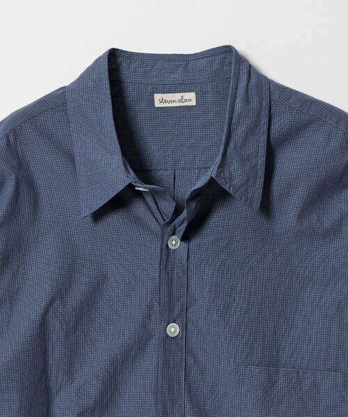 Steven Alan（スティーブンアラン）の「＜Steven Alan＞ オーガニックコットン マイクロチェック リバースシーム シャツ LOOSE（シャツ/ブラウス・メンズ・ロイヤルブルー/ライトグレー・M/L/XL/S）」の19枚目の写真