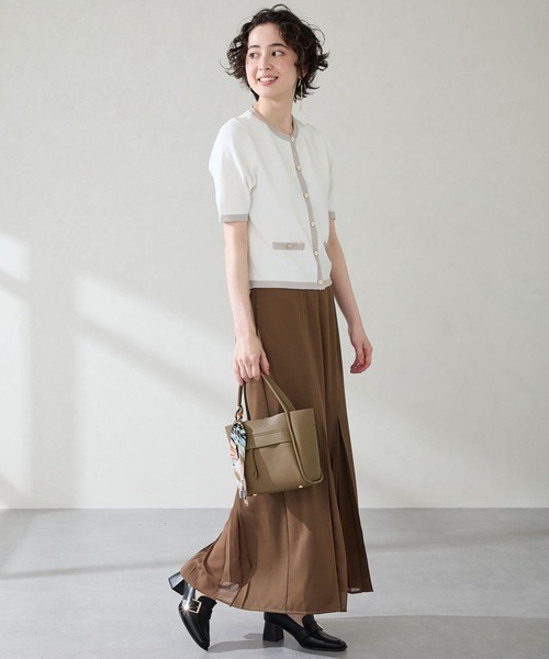 31 Sons de mode（トランテアン　ソン　ドゥ　モード）の「スカーフ付きハンドバッグ（ハンドバッグ・レディース・ベージュ/イエロー/ブラック/グリーン/アイボリー・ﾌﾘ-）」の8枚目の写真