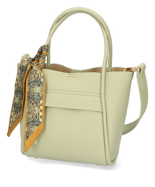 31 Sons de mode（トランテアン　ソン　ドゥ　モード）の「スカーフ付きハンドバッグ（ハンドバッグ・レディース・ベージュ/イエロー/ブラック/グリーン/アイボリー・ﾌﾘ-）」の14枚目の写真