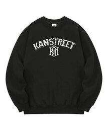 KMB0174 レタリングオールドカン裏起毛スウェットブラック