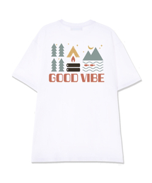 グッドバイブススーピマコットンラウンドネック半袖Tシャツ_ホワイト