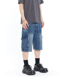 BIKER CARGO SHORTS (BLUE)