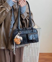 NuNuNa（ヌヌナ）の「【NuNuNa】チェック切替ボストンバッグ（ボストンバッグ）」
