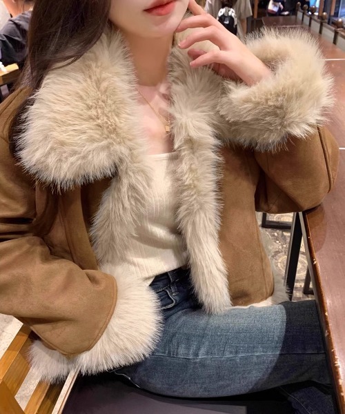 セール】ショートフェイクムートンジャケット韓国風（その他アウター