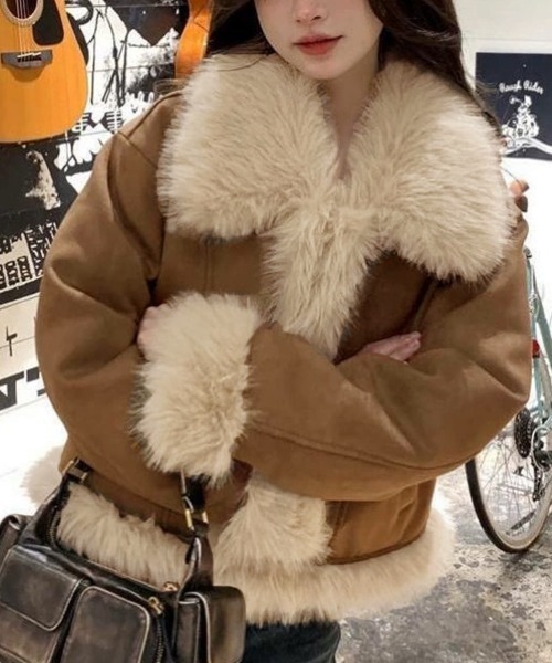 セール】ショートフェイクムートンジャケット韓国風（その他アウター