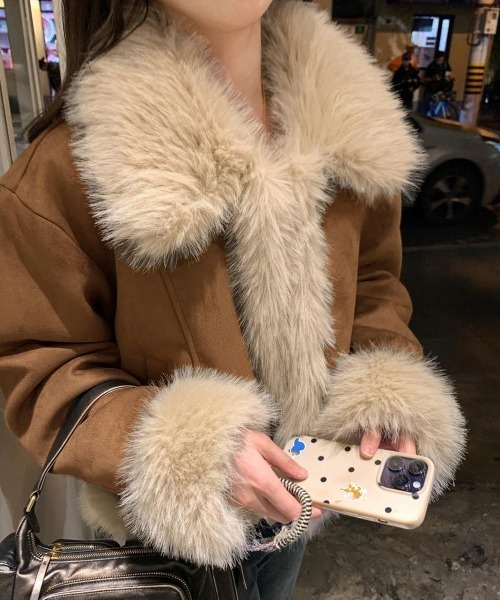 セール】ショートフェイクムートンジャケット韓国風（その他アウター