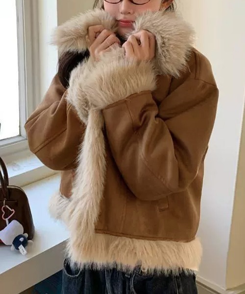 セール】ショートフェイクムートンジャケット韓国風（その他アウター