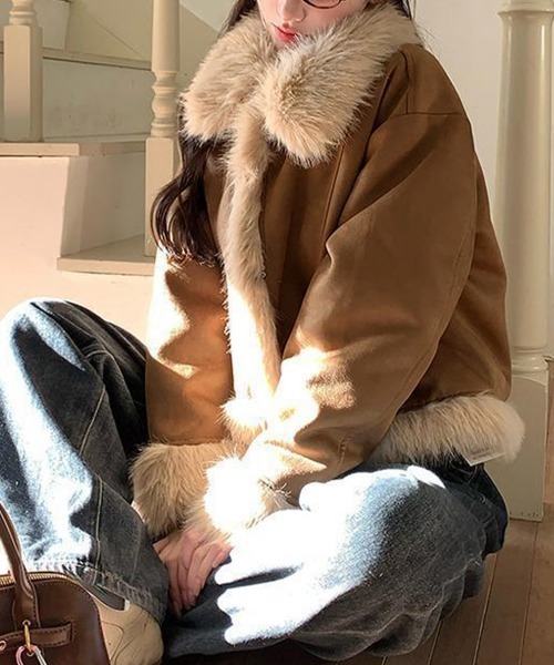 セール】ショートフェイクムートンジャケット韓国風（その他アウター