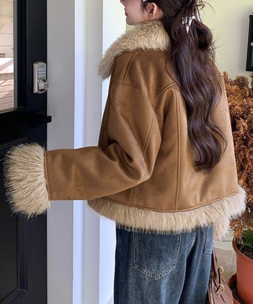 セール】ショートフェイクムートンジャケット韓国風（その他アウター