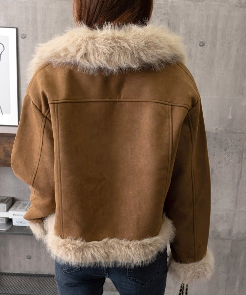 Miniministore(ミニミニストア)の「ショートフェイクムートンジャケット韓国風(その他アウター・レディース・ブラウン/ブラック・FREE)」の22枚目の写真