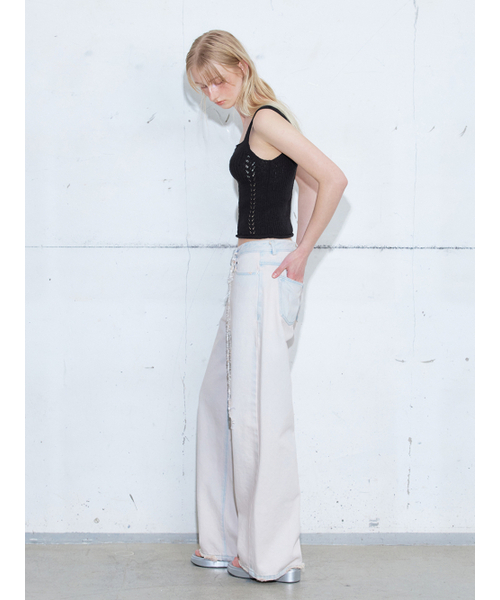 ETMON(エトモン)の「Ribbed Sleeveless Knit Top, Black(Tシャツ/カットソー・レディース・その他・FREE)」の3枚目の写真