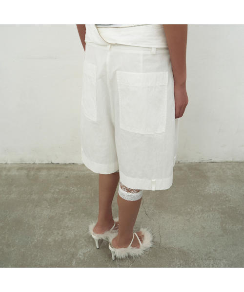 LCDC TM(エルシーディーシーティーエム)の「DRAWSTRING POCKET SHORTS (WHITE)(その他パンツ・レディース・ホワイト・SMALL/MEDIUM)」の5枚目の写真