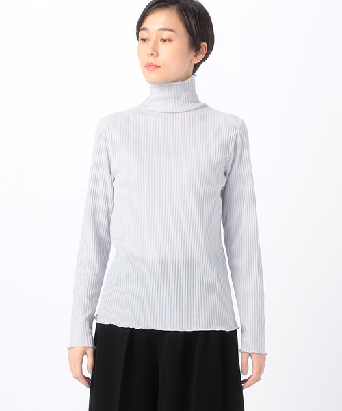 Gabardine K.T(ギャバジンケーティー)の「〔 +サイズ 〕 【前後2WAY】シアーストライプジャージー シアーストライプカットソー(Tシャツ/カットソー・レディース・グリーン系その他/ホワイト/ライトグレー/サックスブルー・13号/17号)」の17枚目の写真
