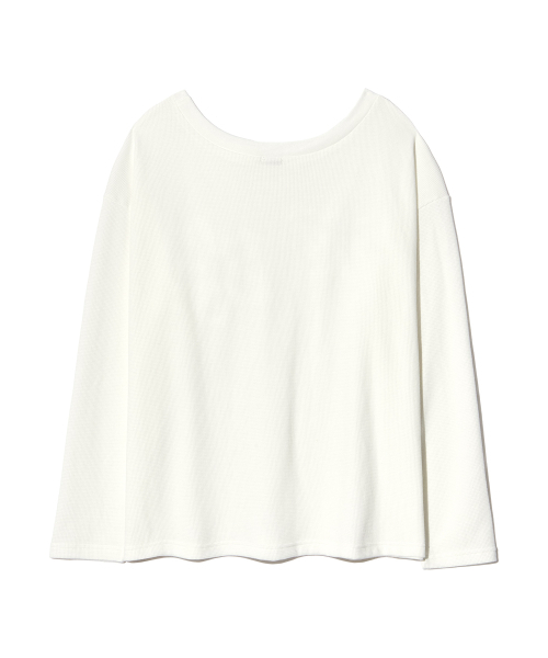 PIECEMAKER(ピースメーカー)の「FLOWER OFF-SHOULDER WAFFLE LS (WHITE)(Tシャツ/カットソー・レディース・その他・FREE)」の2枚目の写真