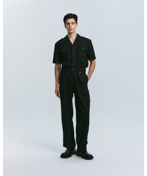SYNQIA(シンキア)の「リネンユーティリティワイドトラウザー ブラック(その他パンツ・メンズ・その他・LARGE/SMALL/MEDIUM)」の8枚目の写真