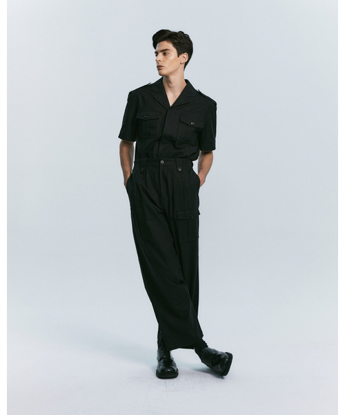 SYNQIA(シンキア)の「リネンユーティリティワイドトラウザー ブラック(その他パンツ・メンズ・その他・LARGE/SMALL/MEDIUM)」の9枚目の写真