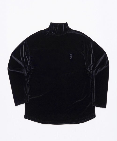 A NOTHING(アナッシング)の「DROP-SHOULDER VELVET TURTLE-NECK TEE (Black)(Tシャツ/カットソー・メンズ・その他・LARGE/SMALL)」の1枚目の写真