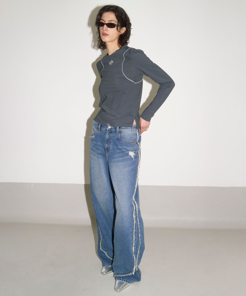 HERETIC(ヘレティック)の「ACTIVE LINE LONG SLEEVE T-SHIRT / charcoal(Tシャツ/カットソー・レディース・その他・FREE)」の2枚目の写真