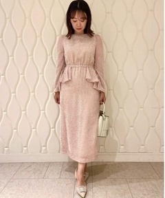 Sheer Knit Polo Shirt Maxidresses/シアーニットポロワンピース