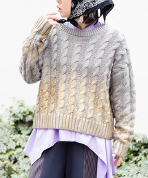 OSMOSIS | グラデーションケーブルニットプルオーバー(ニット/セーター)