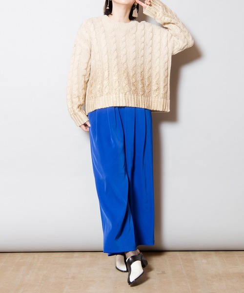 OSMOSIS(オズモーシス)の「グラデーションケーブルニットプルオーバー(ニット/セーター・レディース・ブラック/アイボリー/グレー・ONE SIZE)」の14枚目の写真