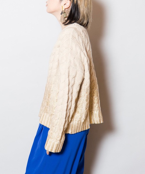 グラデーションケーブルニットプルオーバー（ニット/セーター