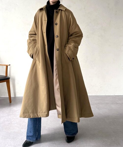 BEARDSLEY(ビアズリー)の「パディングステンカラーコート(その他アウター・レディース・キャメル・FREE)」の4枚目の写真