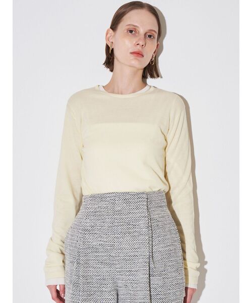 ELENDEEK(エレンディーク)の「ウールシアーロングTニット(ニット/セーター・レディース・オフホワイト/ブルー/ブラック/イエロー/ピンク・FREE)」の10枚目の写真