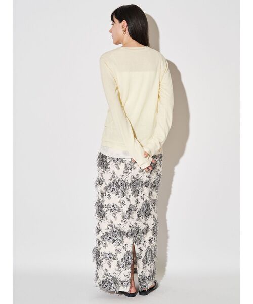 ELENDEEK(エレンディーク)の「ウールシアーロングTニット(ニット/セーター・レディース・オフホワイト/ブルー/ブラック/イエロー/ピンク・FREE)」の15枚目の写真