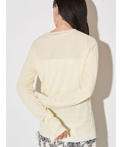 ELENDEEK(エレンディーク)の「ウールシアーロングTニット(ニット/セーター・レディース・オフホワイト/ブルー/ブラック/イエロー/ピンク・FREE)」の21枚目の写真