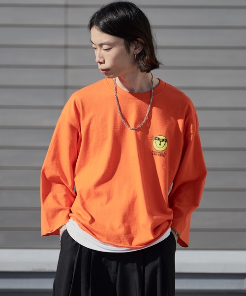 DIET BUTCHER SLIM SKIN(ダイエットブッチャースリムスキン)の「DIET BUTCHER SLIM SKIN/ダイエットブッチャースリムスキン SINE WAVE LS バックプリント クルーネックロンT(Tシャツ/カットソー・メンズ・オレンジ/パープル/グリーン/チャコールグレー/ナチュラル/ライトピンク・FREE)」の20枚目の写真