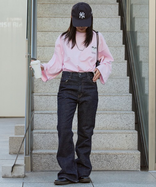 DIET BUTCHER SLIM SKIN(ダイエットブッチャースリムスキン)の「DIET BUTCHER SLIM SKIN/ダイエットブッチャースリムスキン SINE WAVE LS バックプリント クルーネックロンT(Tシャツ/カットソー・メンズ・オレンジ/パープル/グリーン/チャコールグレー/ナチュラル/ライトピンク・FREE)」の22枚目の写真