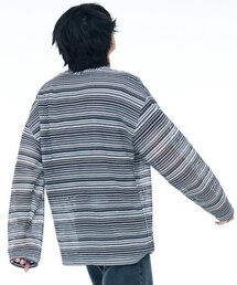 シースルークラフトニットプルオーバー ブラック
